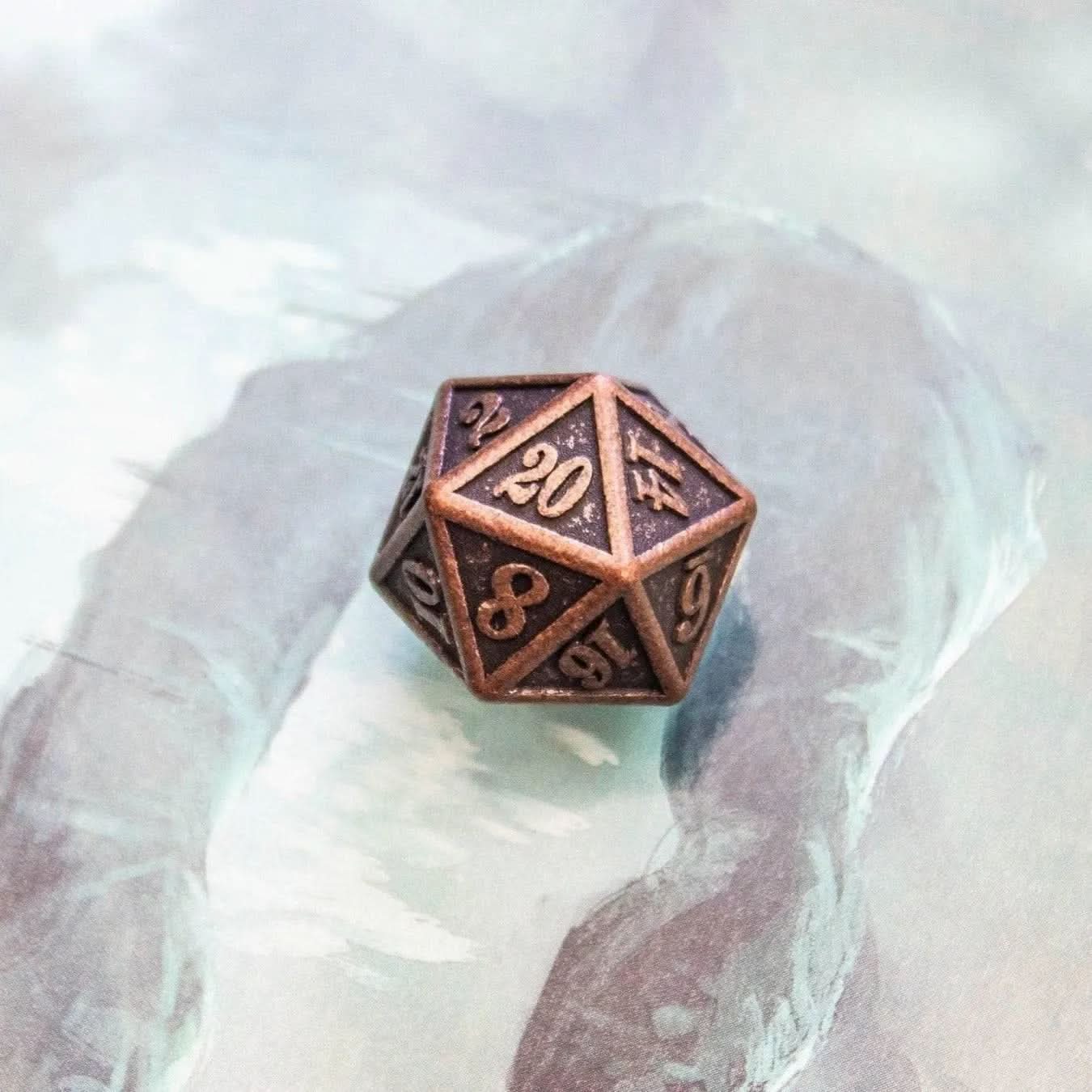 Full Bronze Metal Dice Set