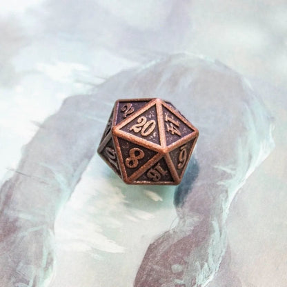 Full Bronze Metal Dice Set