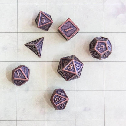 Full Bronze Metal Dice Set