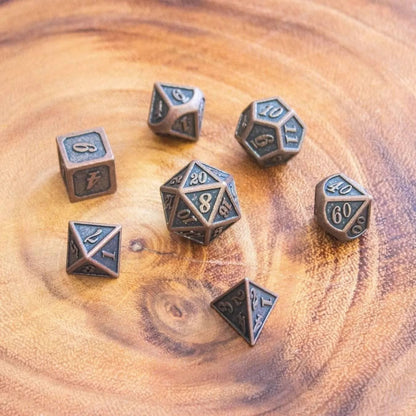 Full Bronze Metal Dice Set