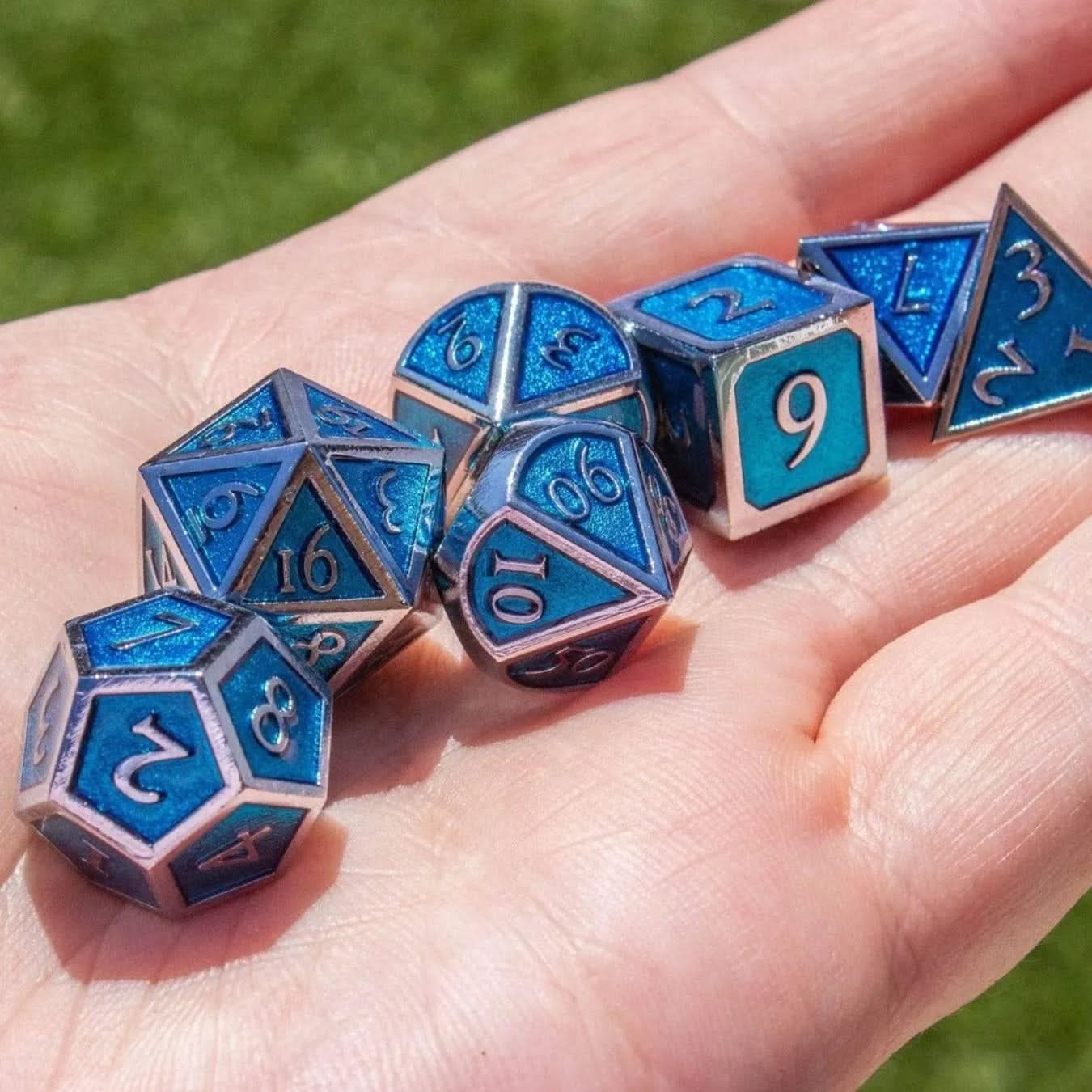 Simple Blue and Silver Metal Set
