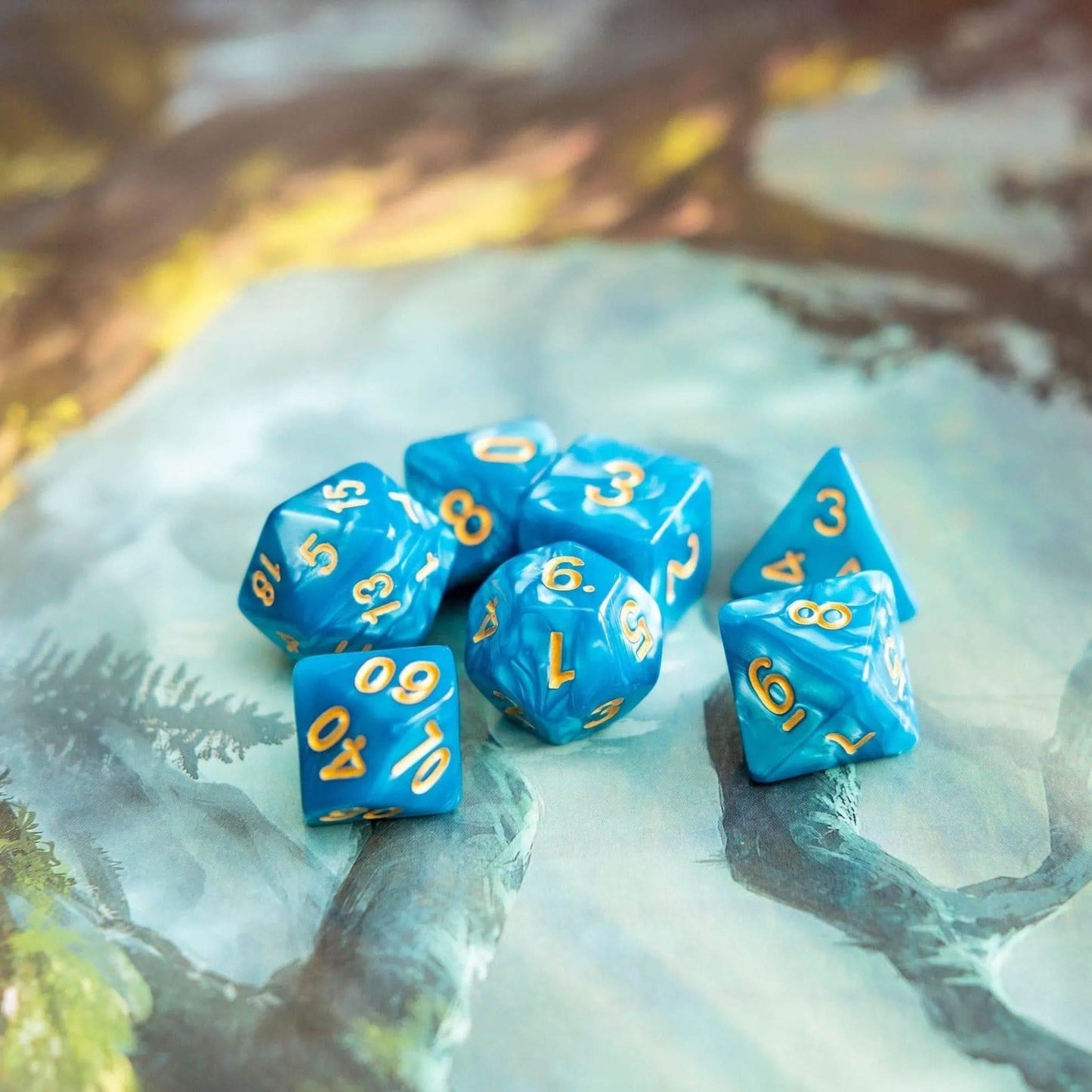 Sky Blue Pearl Dice Set