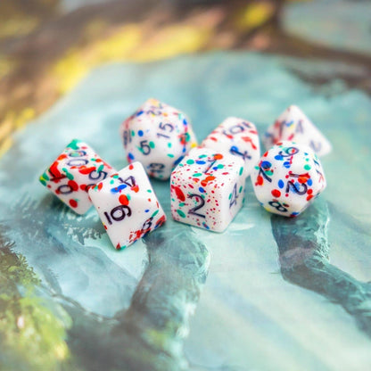 Multi-Coloured Splatter Dice Set