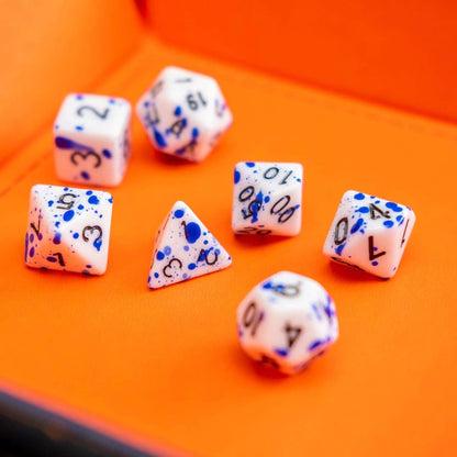 Blue Splatter Dice Set