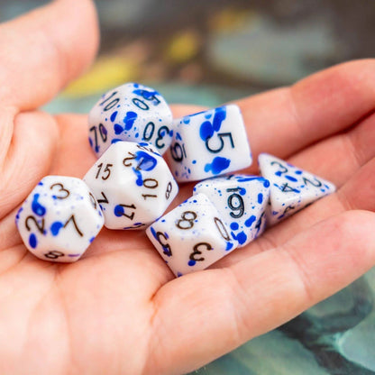 Blue Splatter Dice Set