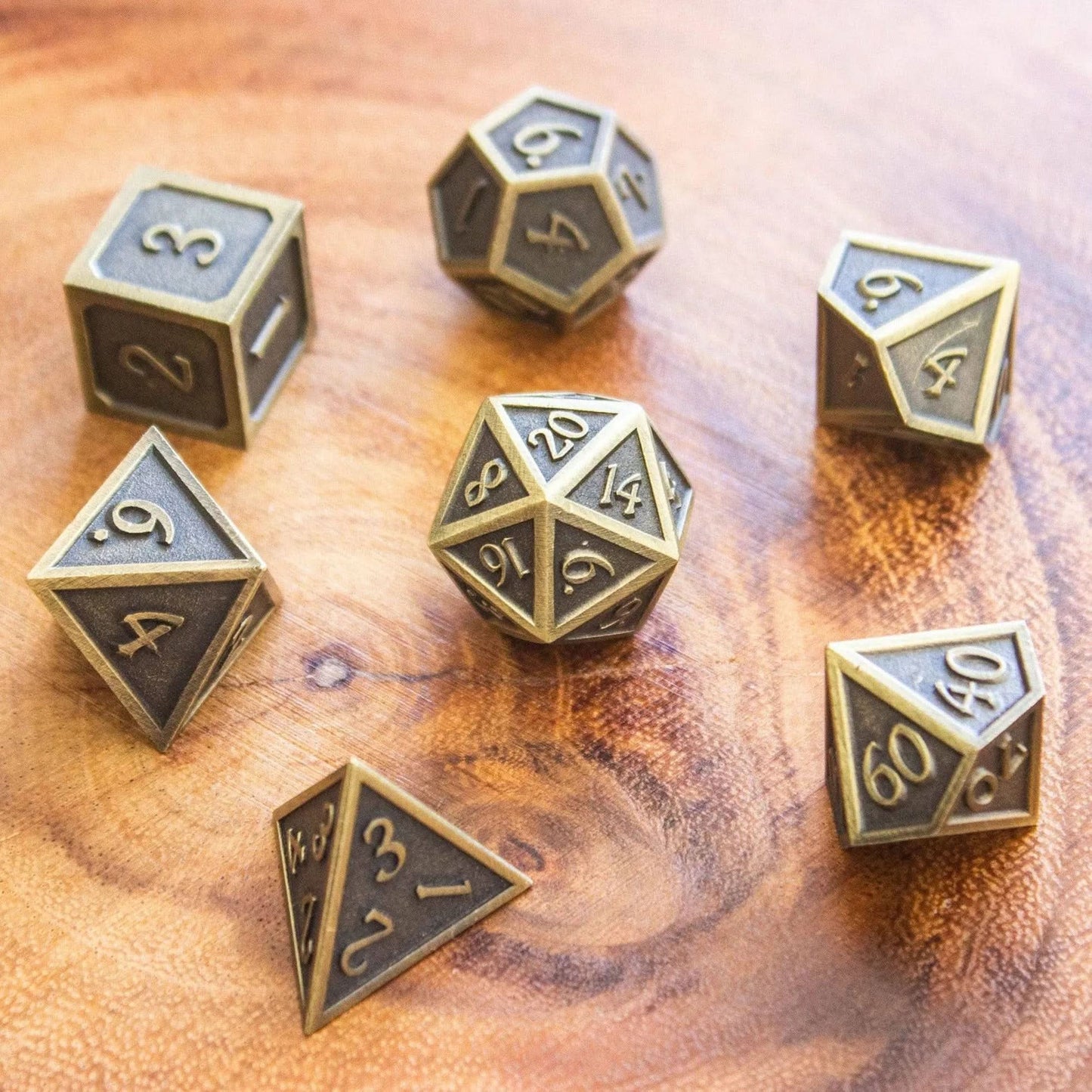 Full Gold Metal Dice Set