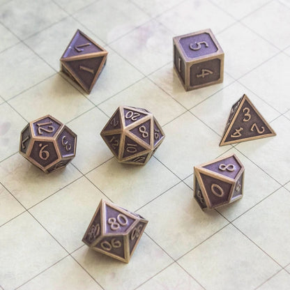 Full Gold Metal Dice Set