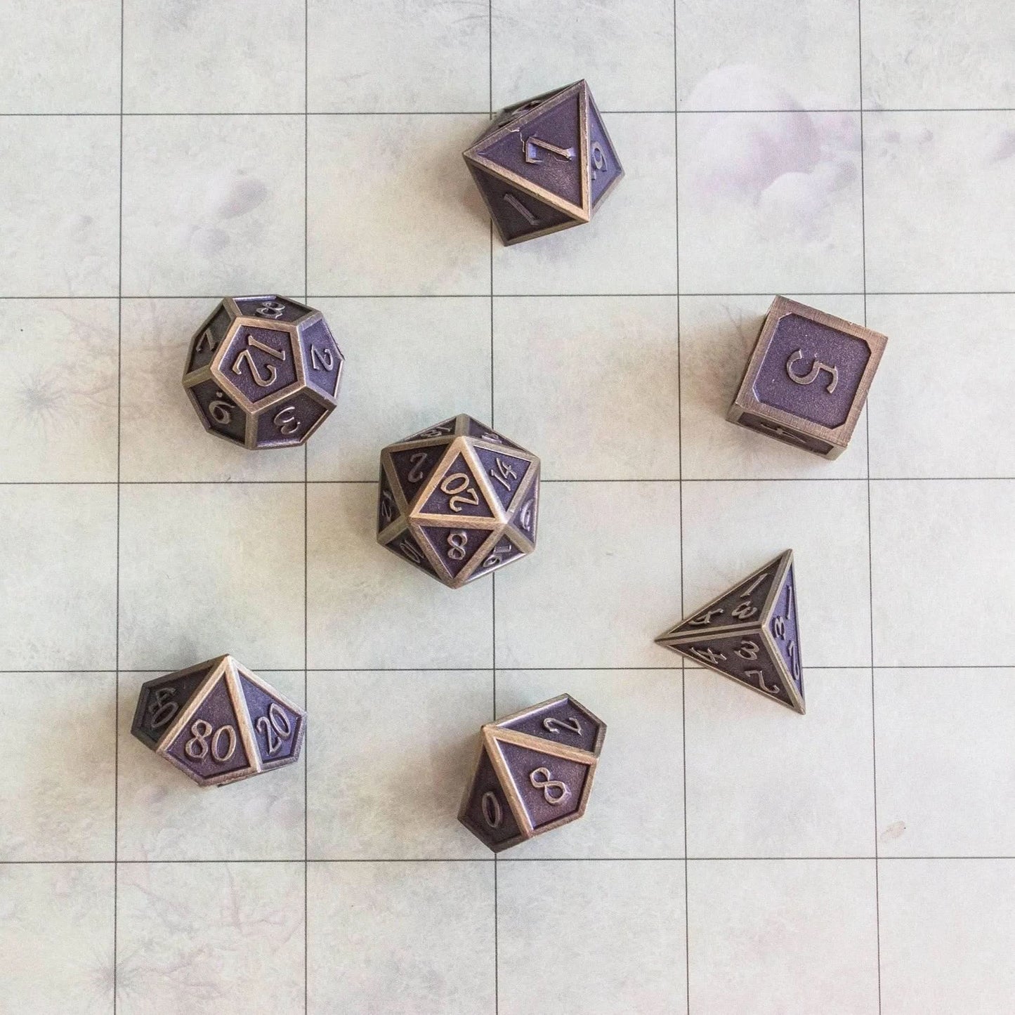 Full Gold Metal Dice Set