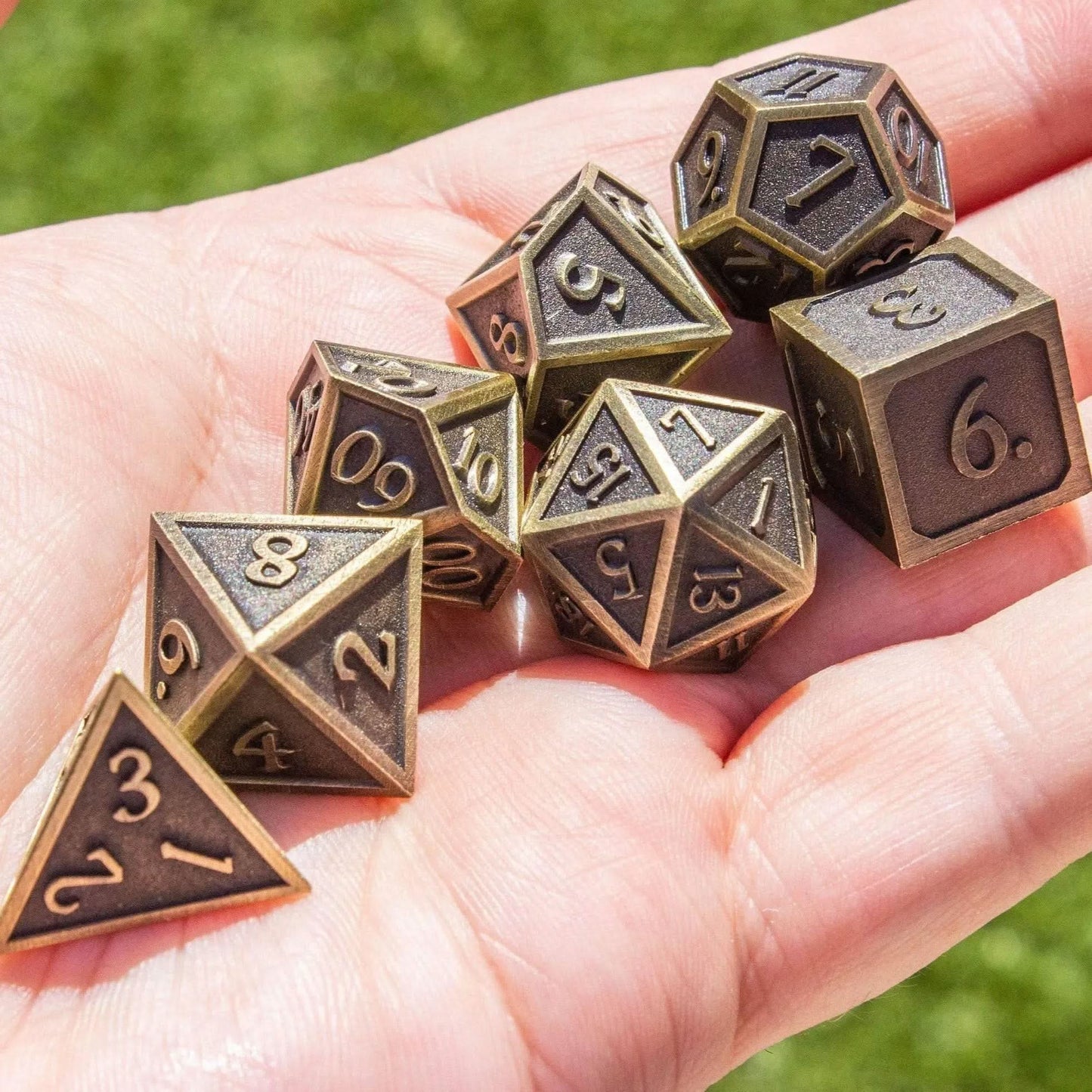 Full Gold Metal Dice Set