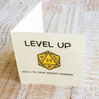 Birthday Card Level Up +1 Wisdom