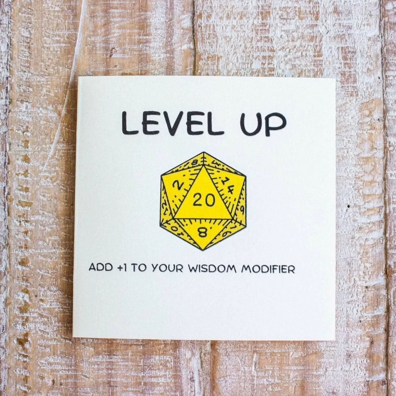 Birthday Card Level Up +1 Wisdom