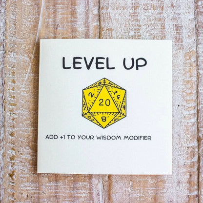 Birthday Card Level Up +1 Wisdom
