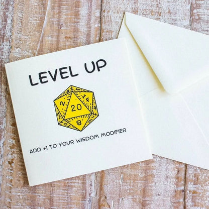 Birthday Card Level Up +1 Wisdom