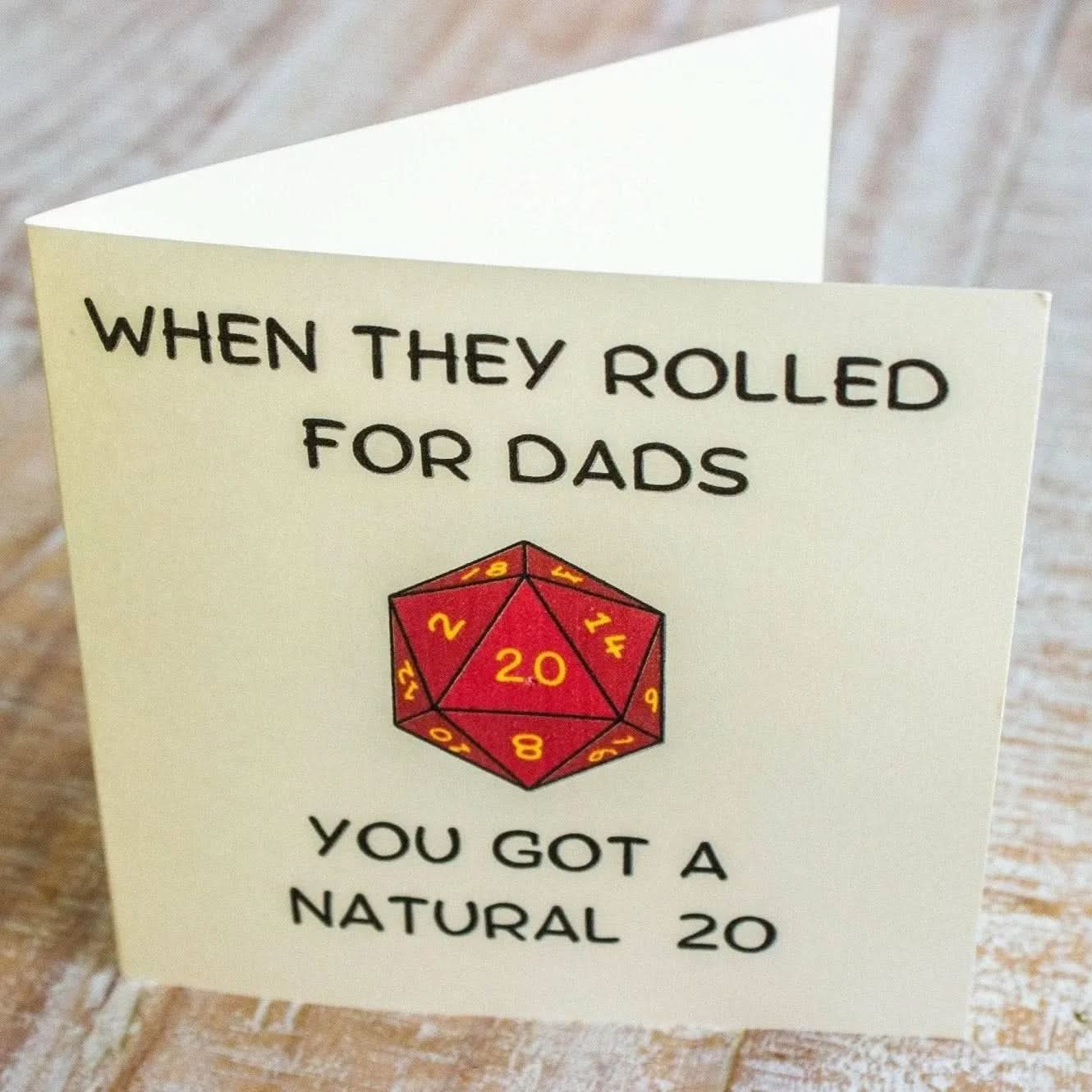 Fathers Day Card Natural 20