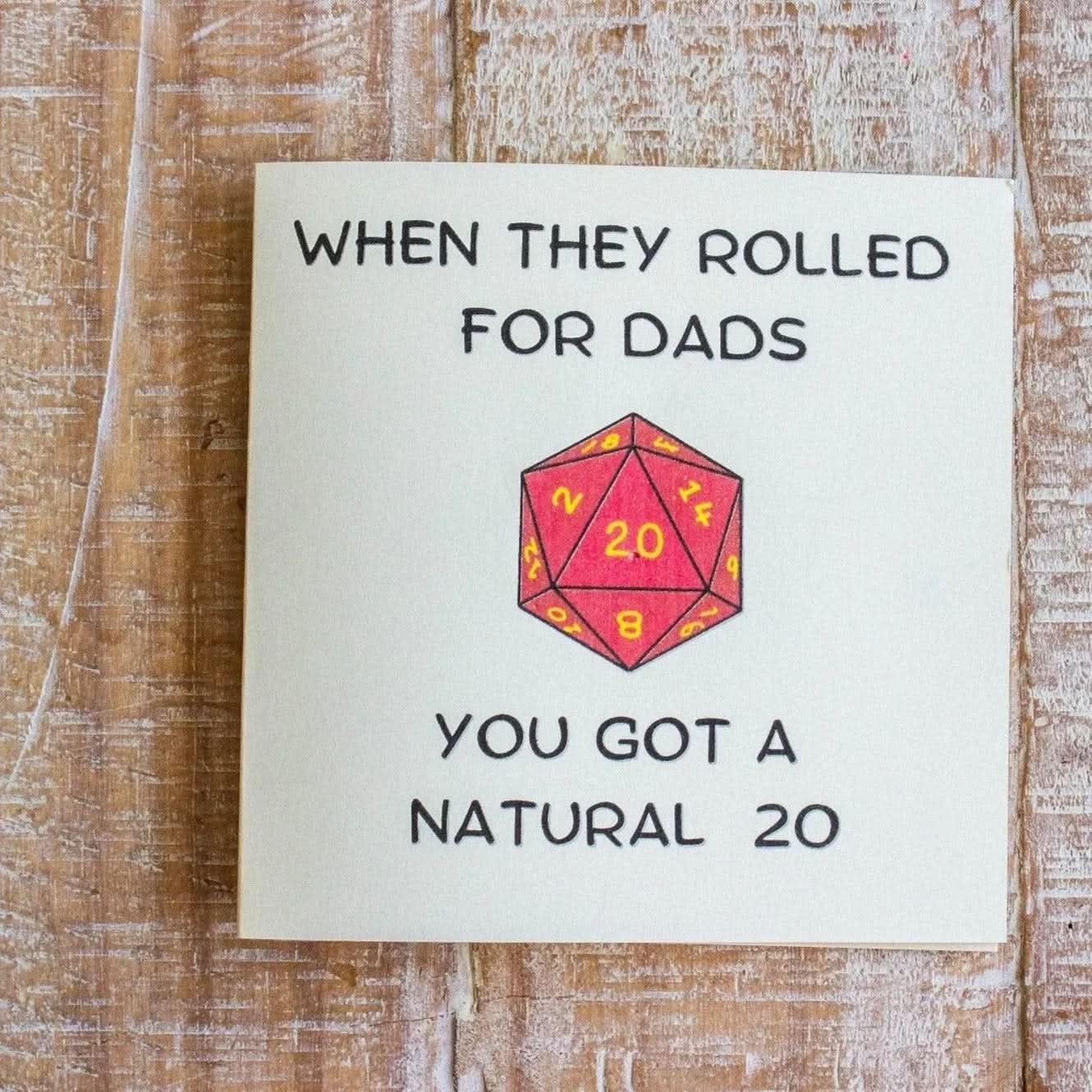 Fathers Day Card Natural 20