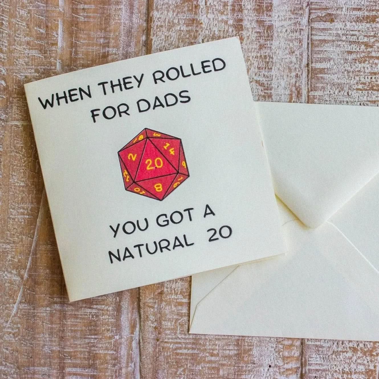 Fathers Day Card Natural 20