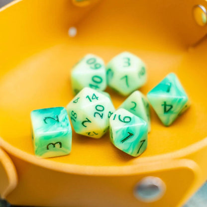 Green Swirl Dice Set