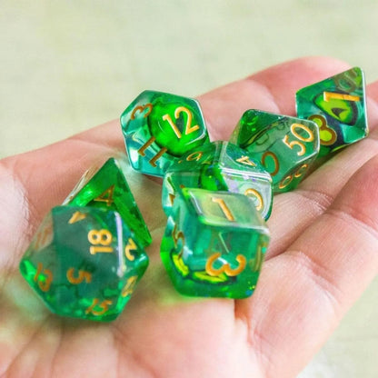 Green Snake Eyes Dice Set
