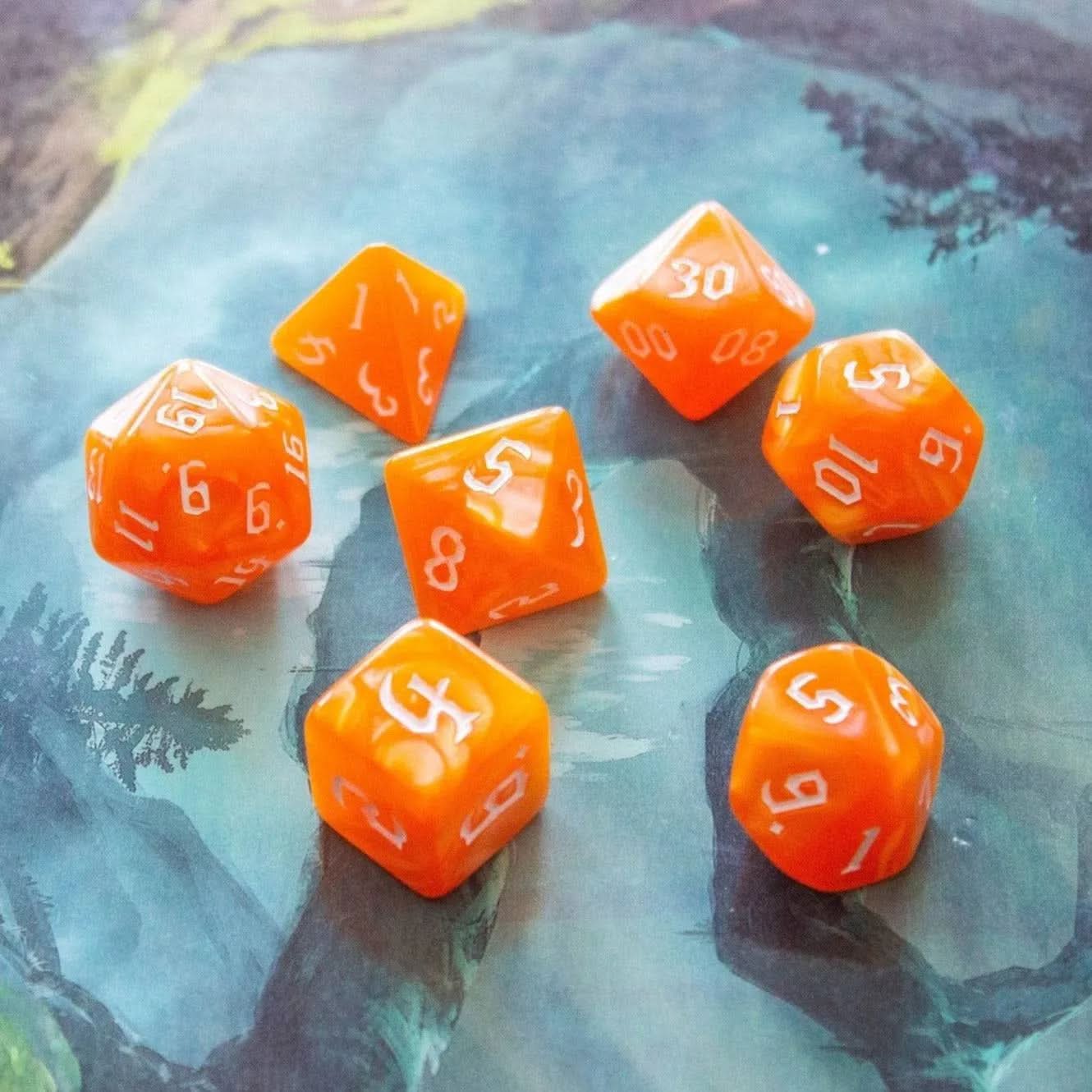 Orange Mist Dice Set