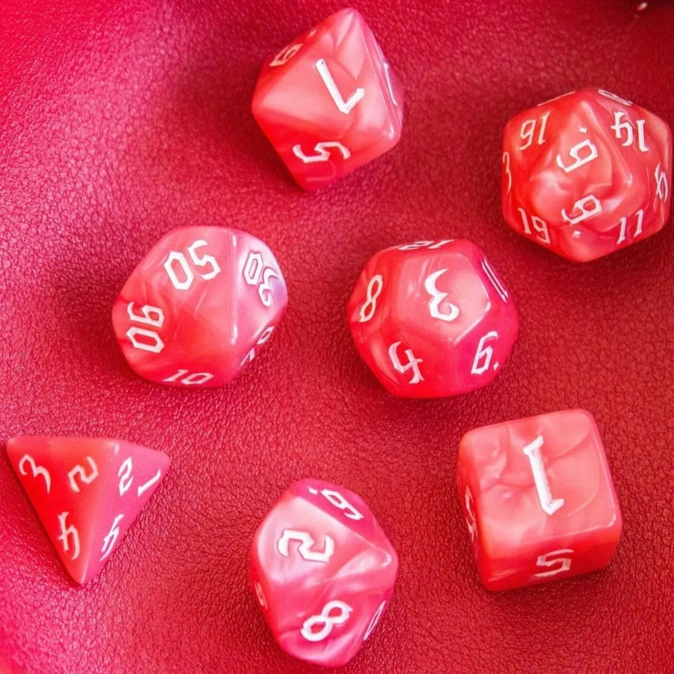 Pink Peach Dice Set
