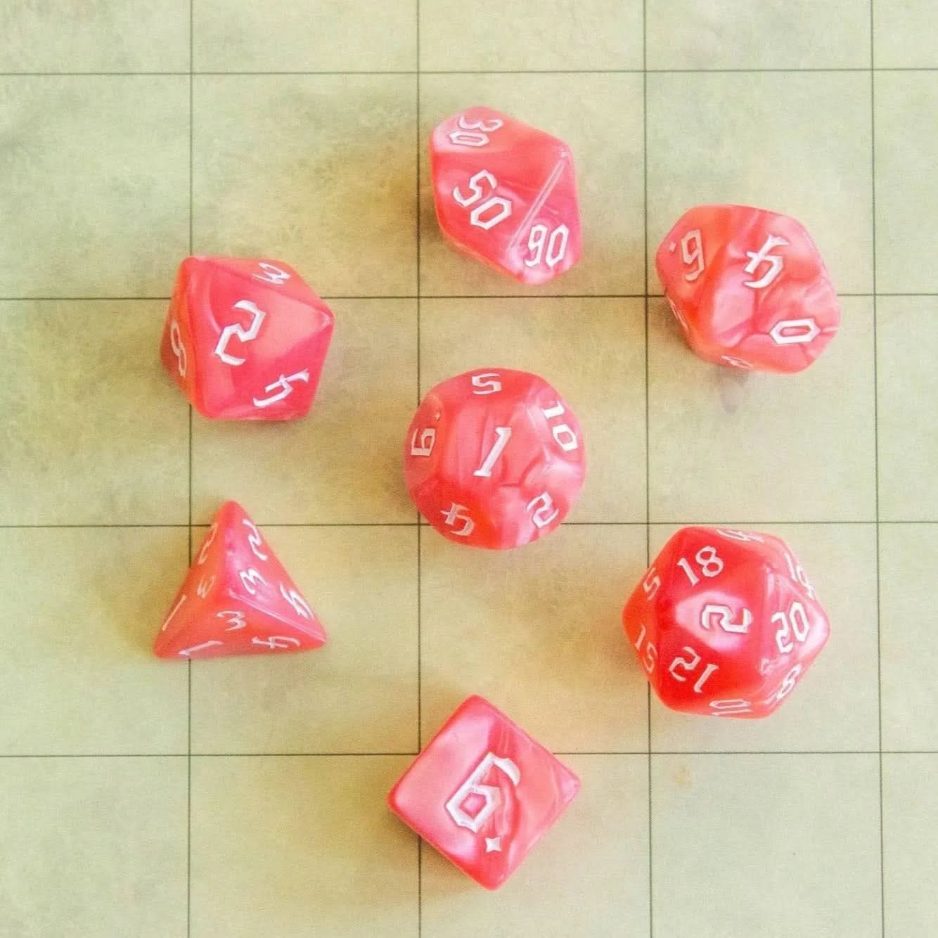 Pink Peach Dice Set