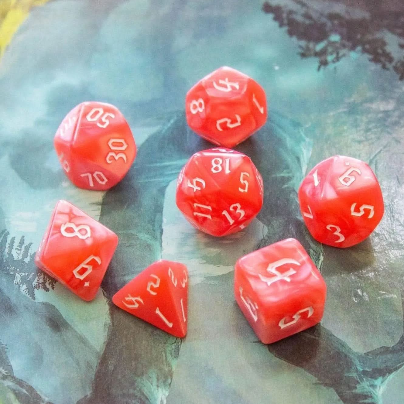 Pink Peach Dice Set