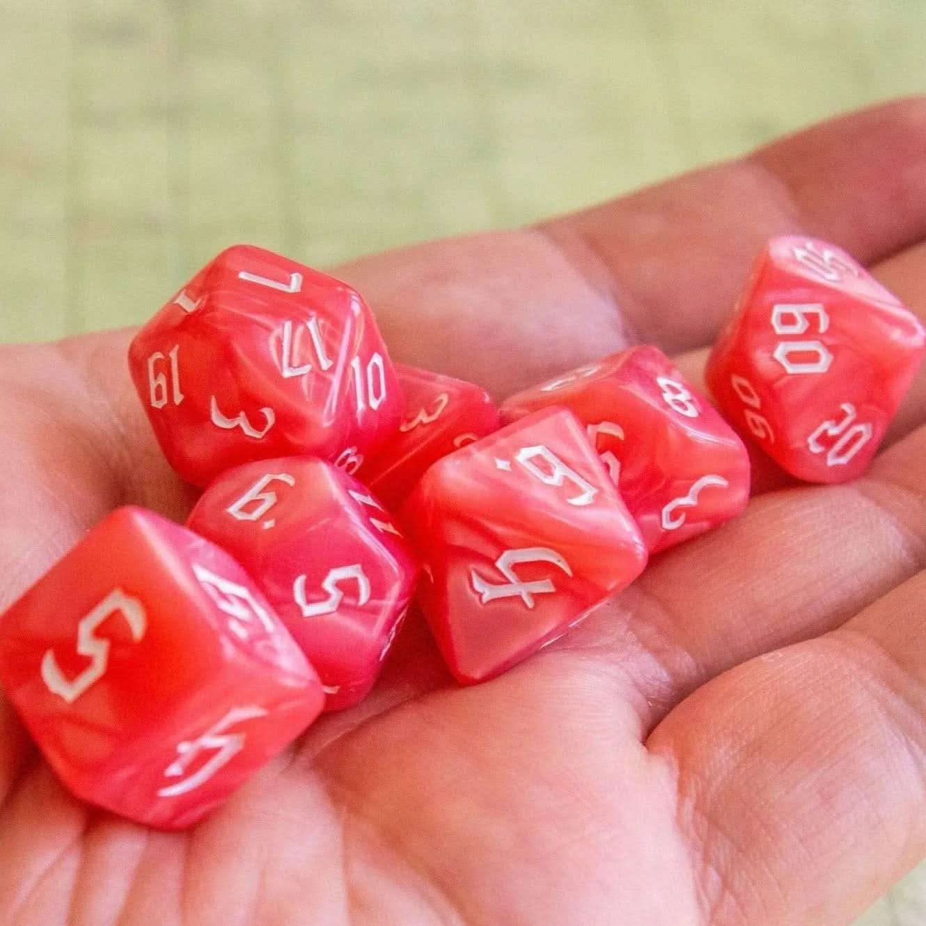 Pink Peach Dice Set