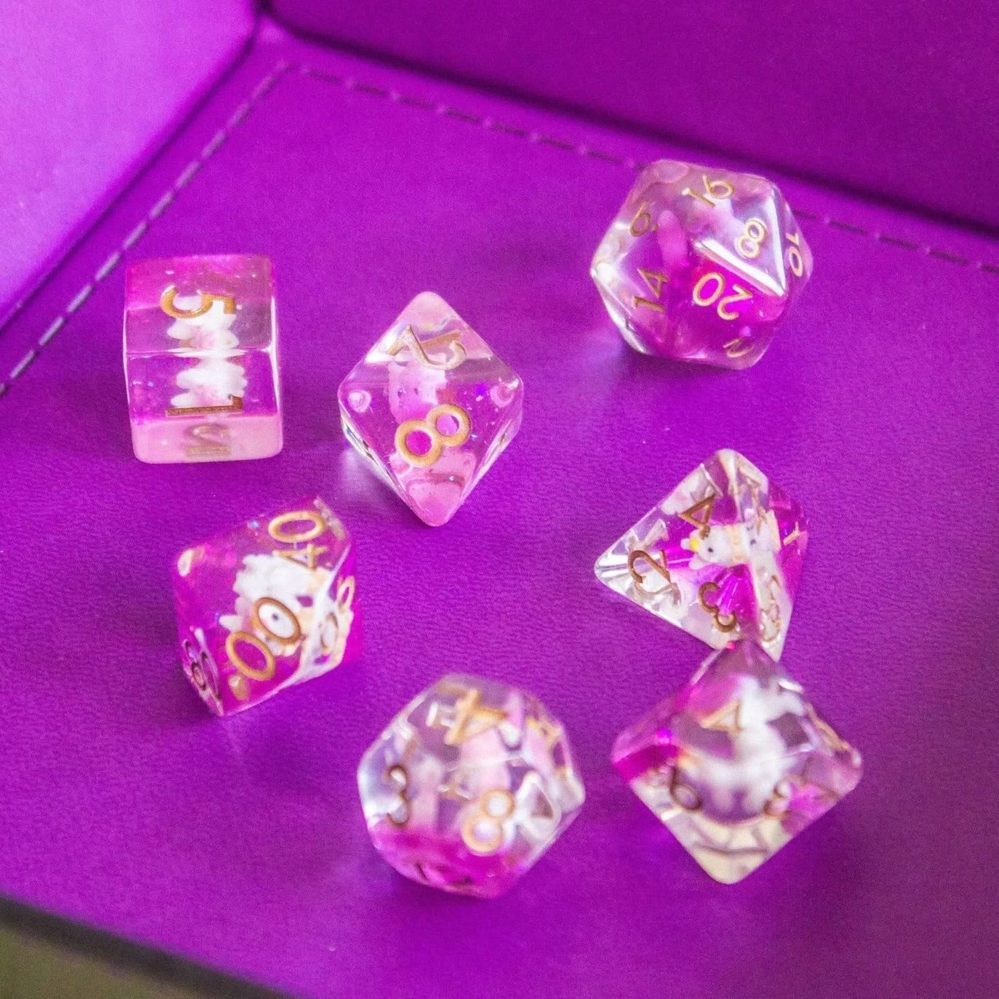 Pink Unicorn Dice Set