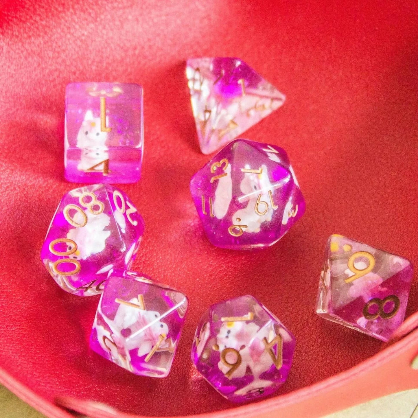 Pink Unicorn Dice Set