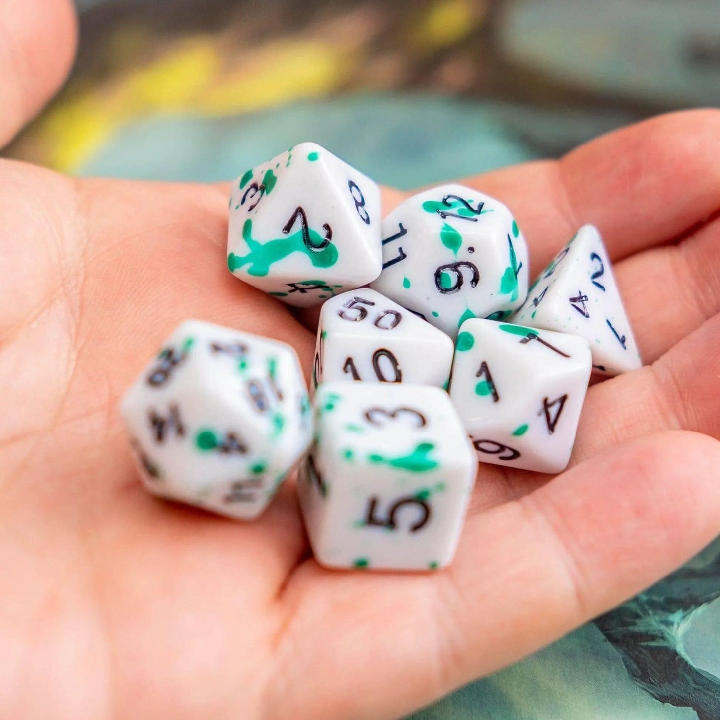 Splatter Green Dice Set