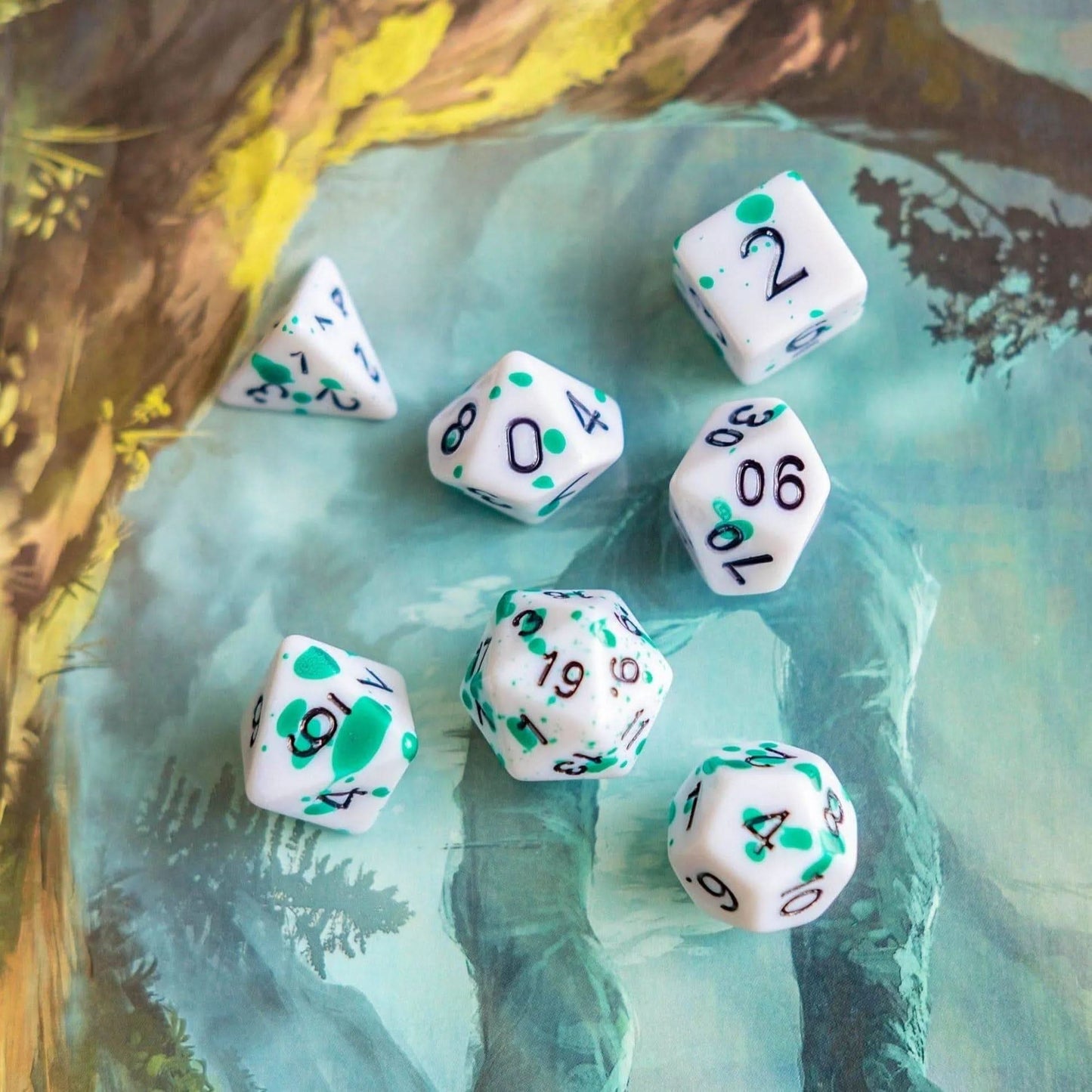 Splatter Green Dice Set