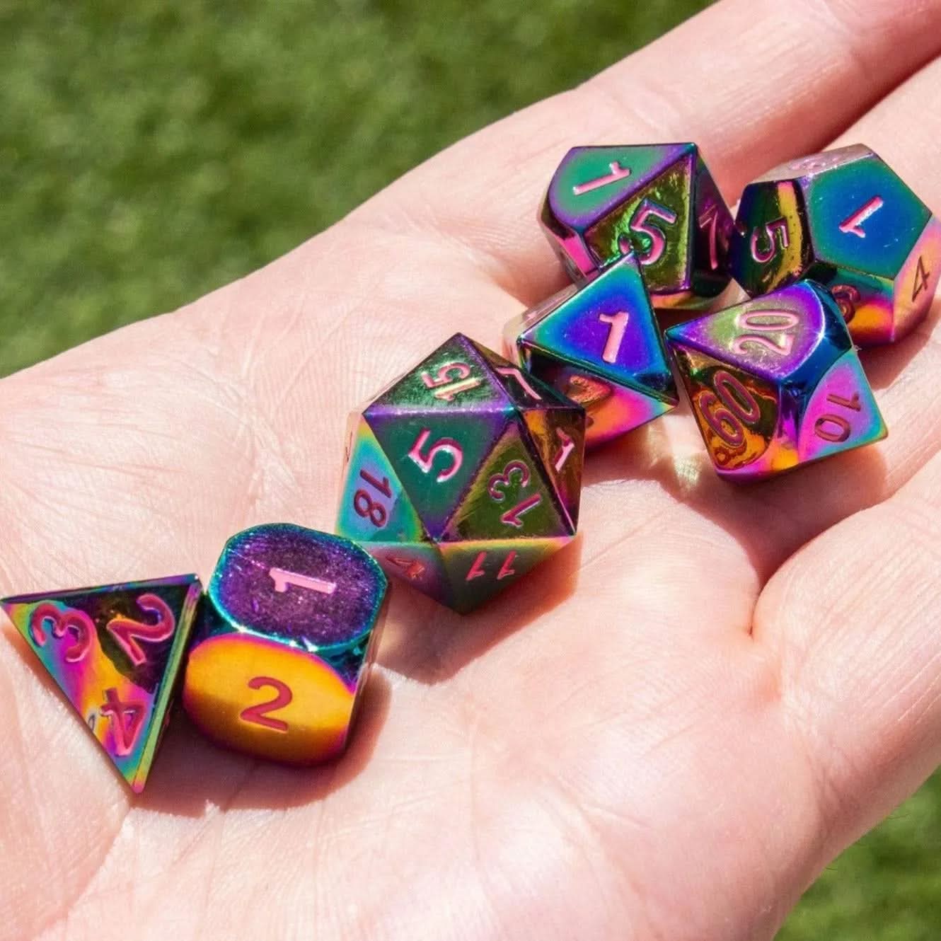 Rainbow Metal Dice Set