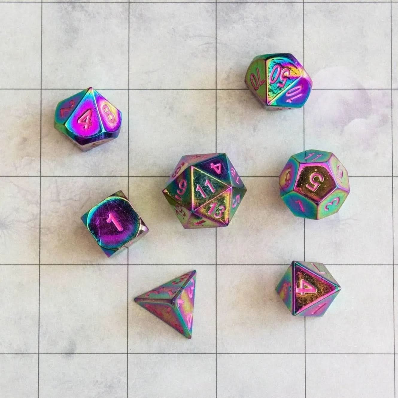 Rainbow Metal Dice Set