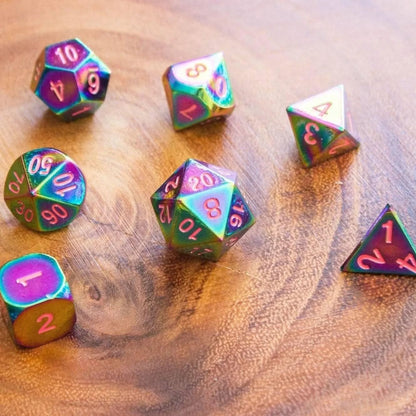 Rainbow Metal Dice Set