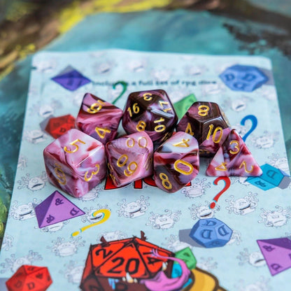 Two Tone Pink and White Dice Set