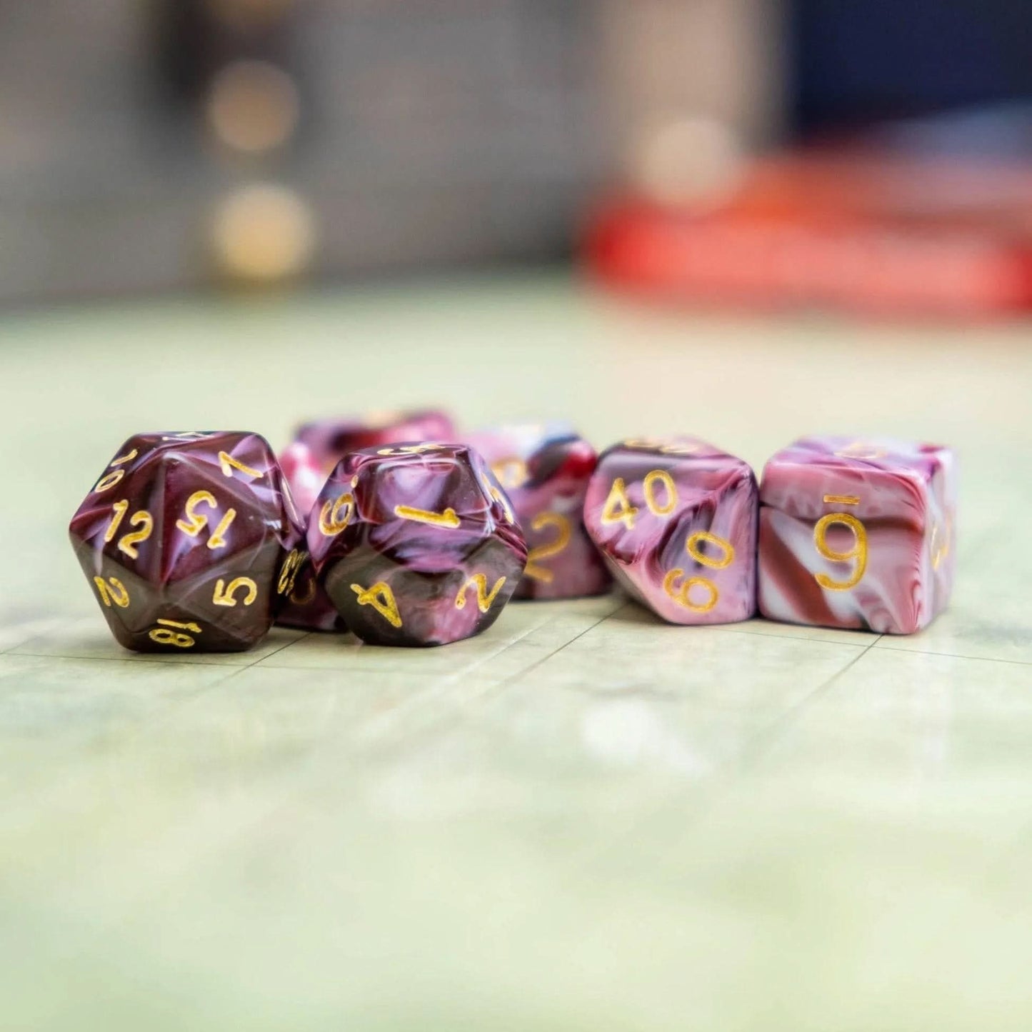 Two Tone Pink and White Dice Set