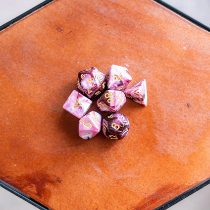Two Tone Pink and White Dice Set