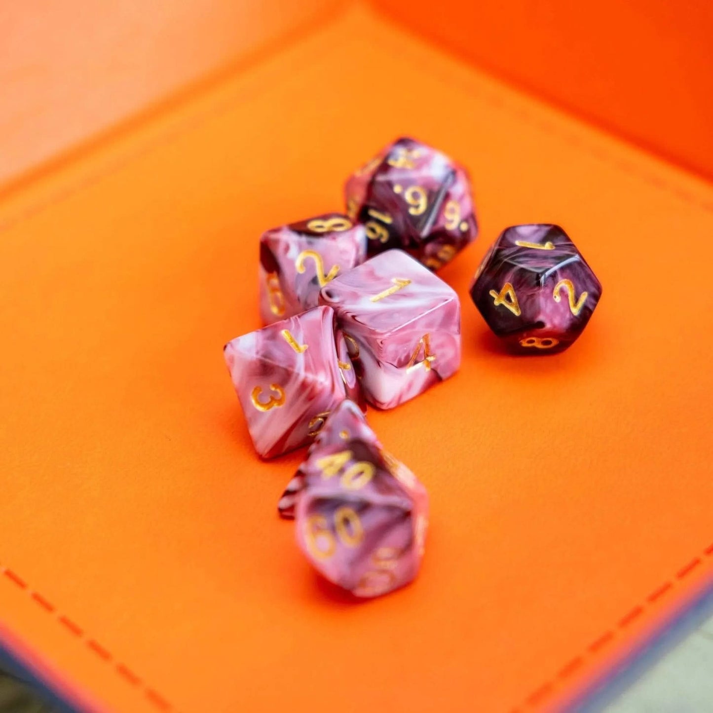 Two Tone Pink and White Dice Set