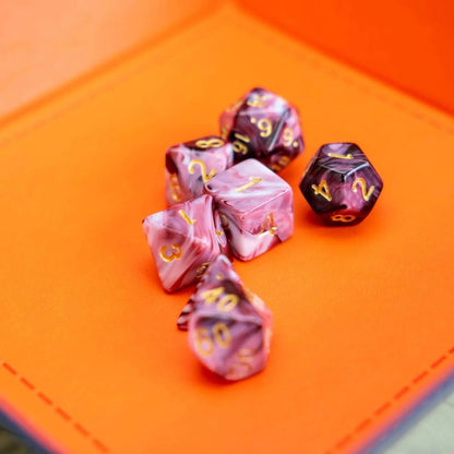 Two Tone Pink and White Dice Set