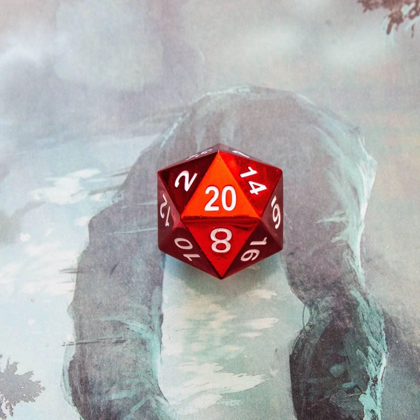 Red Metal Dice Set