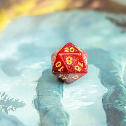 Red and Black Galaxy Dice Set
