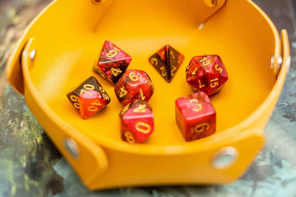 Red and Black Tie-Dye Dice Set