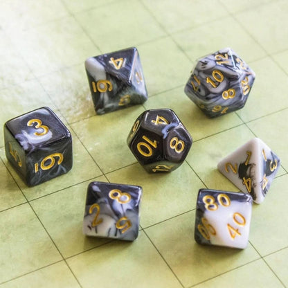 Black and White Two Tone Dice Set