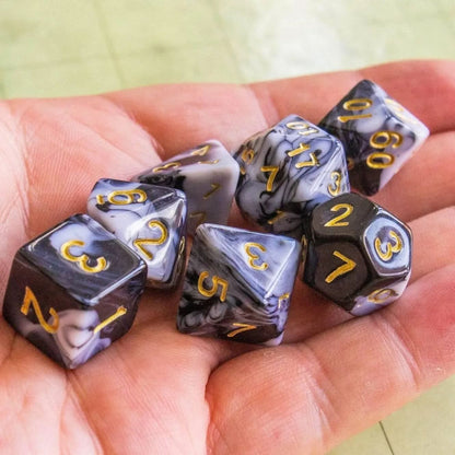 Black and White Two Tone Dice Set
