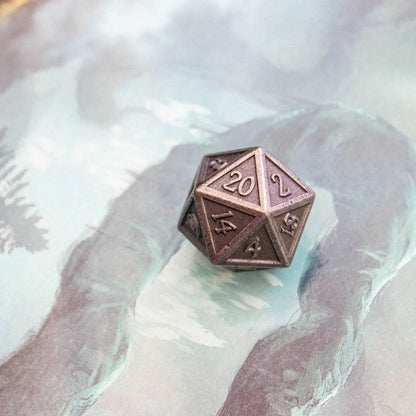 Full Silver Metal Dice Set