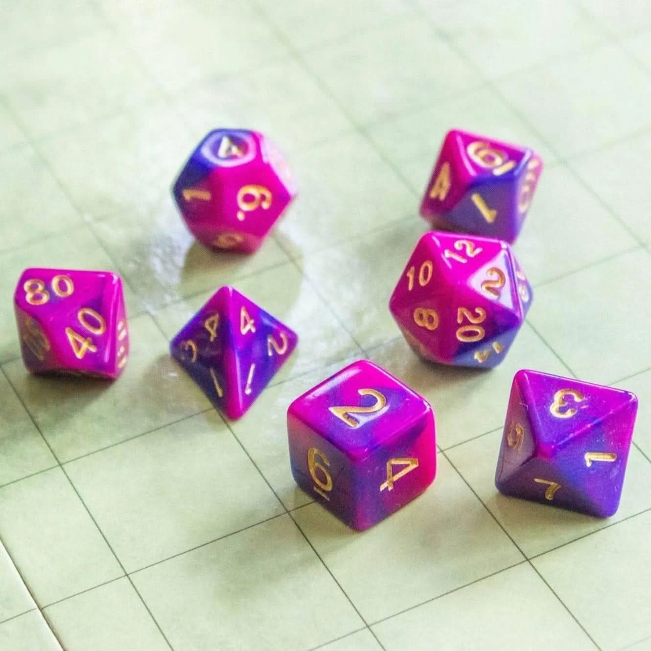 Two Tone Blue Purple Dice