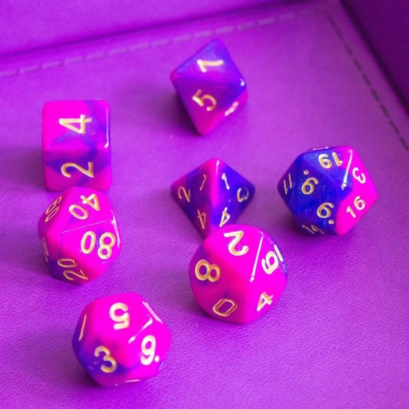 Two Tone Blue Purple Dice