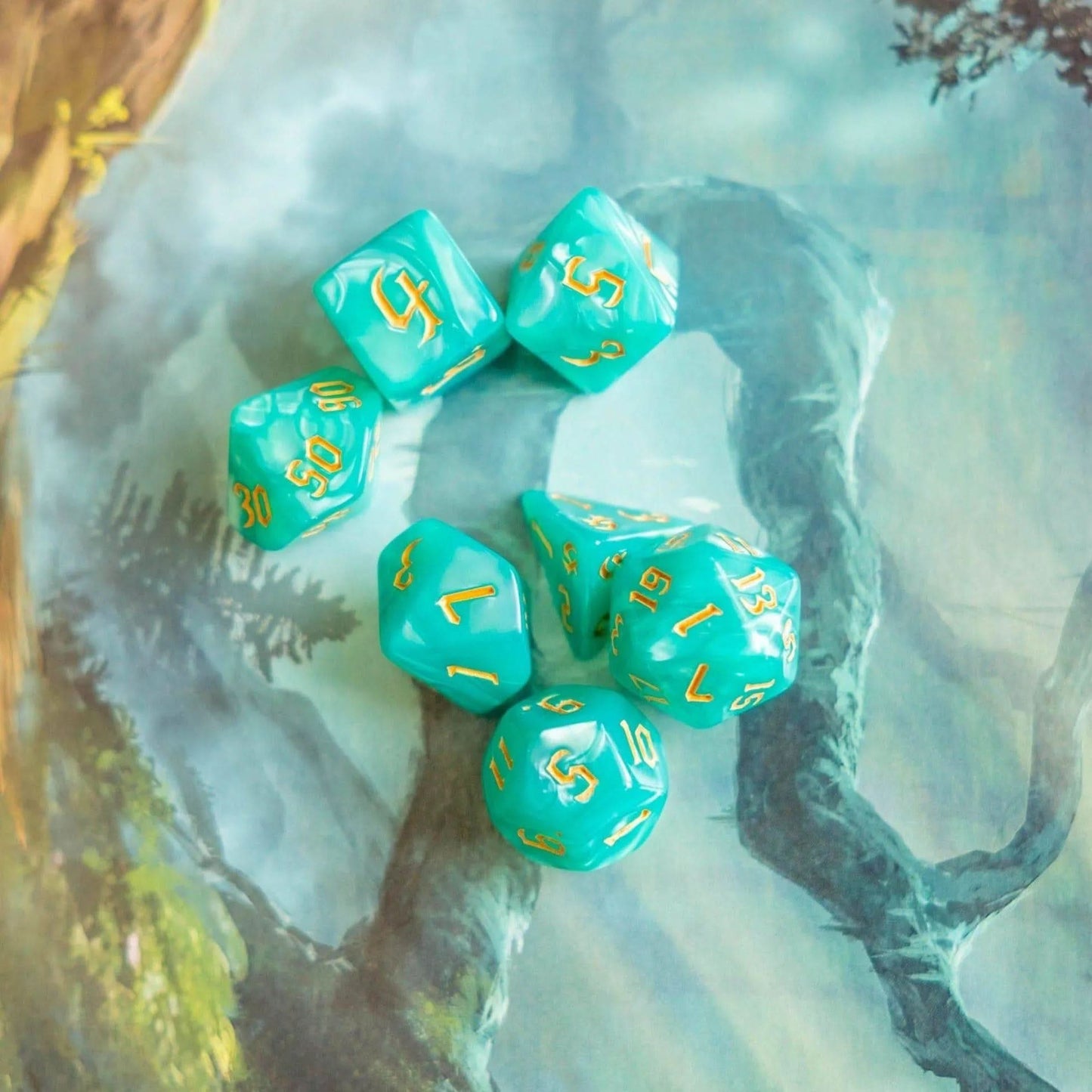 Turquoise Mist Dice Set