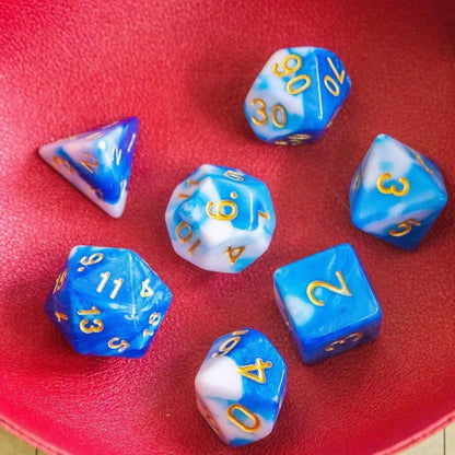 Two Tone Sky Blue Dice Set