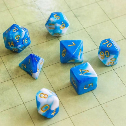 Two Tone Sky Blue Dice Set